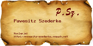 Pavesitz Szederke névjegykártya